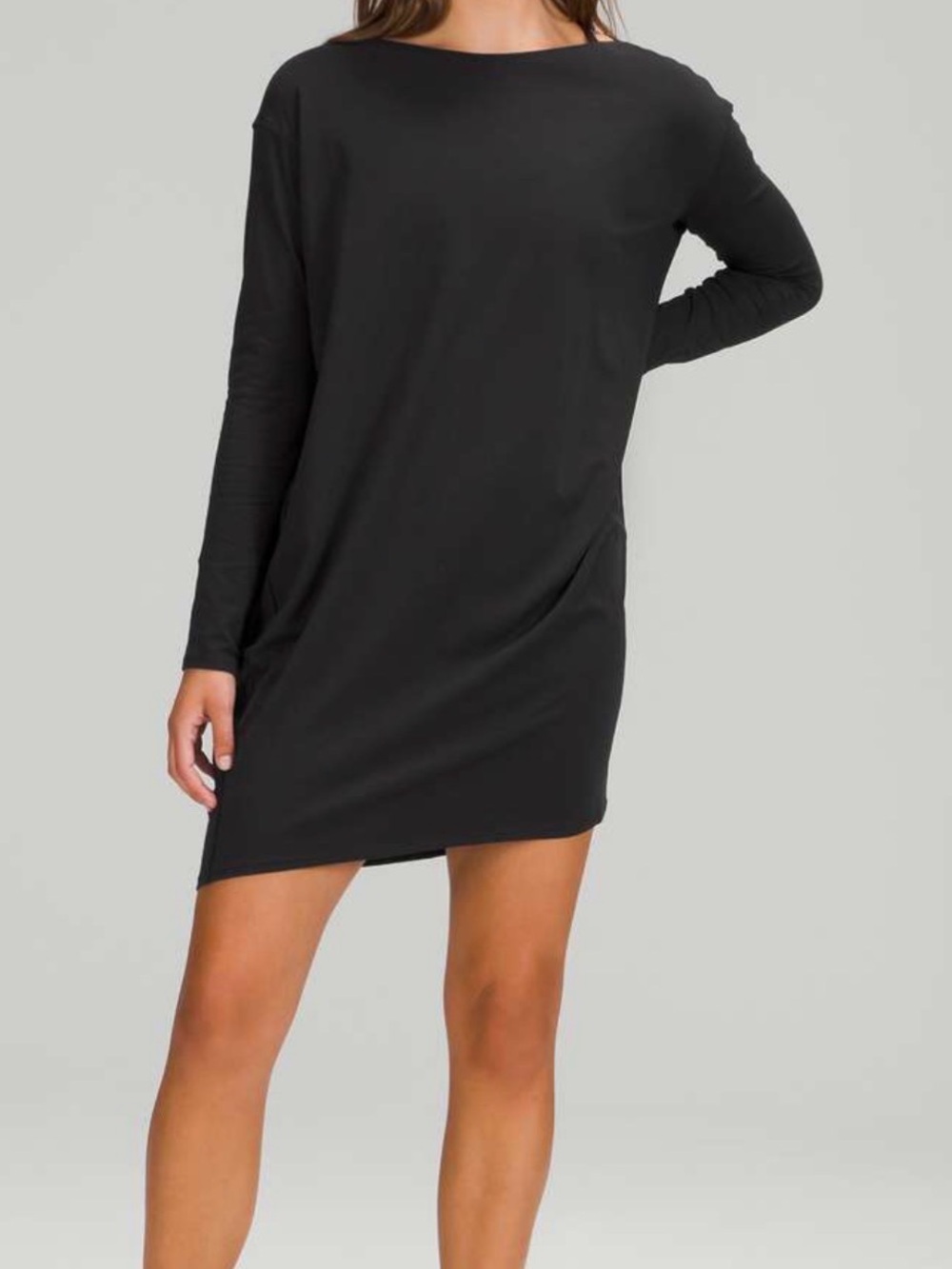 Lululemon Back in Action Long Sleeve Dress Black size 4